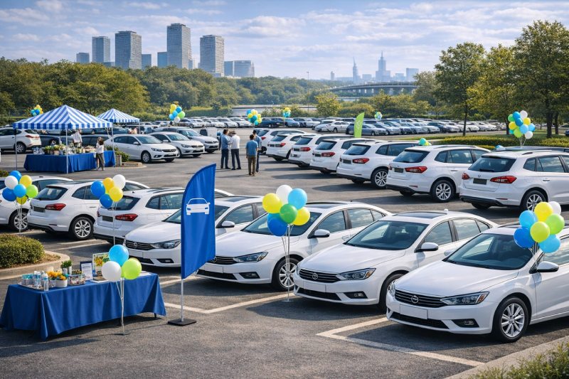 קצין בטיחות בתעבורה ועובדת חברה במעמד מסירת מפתח ליד רכב חברה